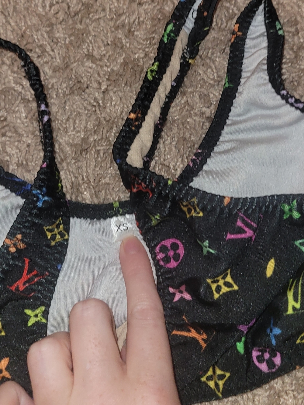 Black And Rainbow LV Bikini - Picture 3 of 4